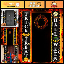71x12 Inch Lighted Halloween Door Banner - Trick-or-Treat Decorations, Festive S