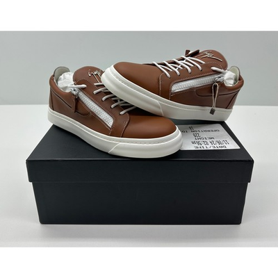 #ad GIUSEPPE ZANOTTI THE SHARK 5.0 LOW LEATHER SNEAKERS TAN SIZE 43 NIB #01S $290.00