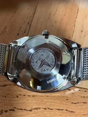 1970's Vintage Technos Sky Light Analog Date Automatic Watch From