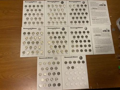 Compete set AU/BU 1946 to 2026 Roosevelt Dimes P,D,S No Proofs