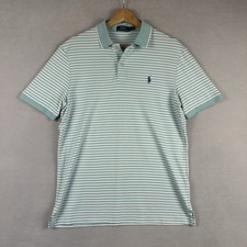 Polo Ralph Lauren Striped Polo Shirt Men s Sz Small Aqua White SS Preppy Beach