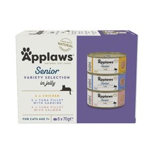 Applaws Natural Senior Wet Cat Food, Tuna and Chicken Selection 6 x 70g Tin 22.88 per kilo