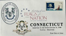 BDAOCITW KSC Cachets 4281 Flags of Our Nation Stamp FOON Great Seal Connecticut