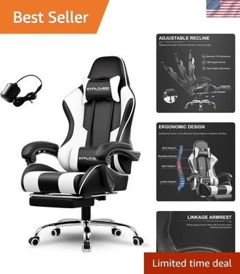 Gaming Chair, Computer Chair with Footrest and Lumbar Support, Height Adjusta...