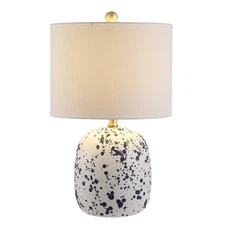 Lighting Collection Wallace Modern Contemporary Ivory / Blue Ceramic 19-inch ...