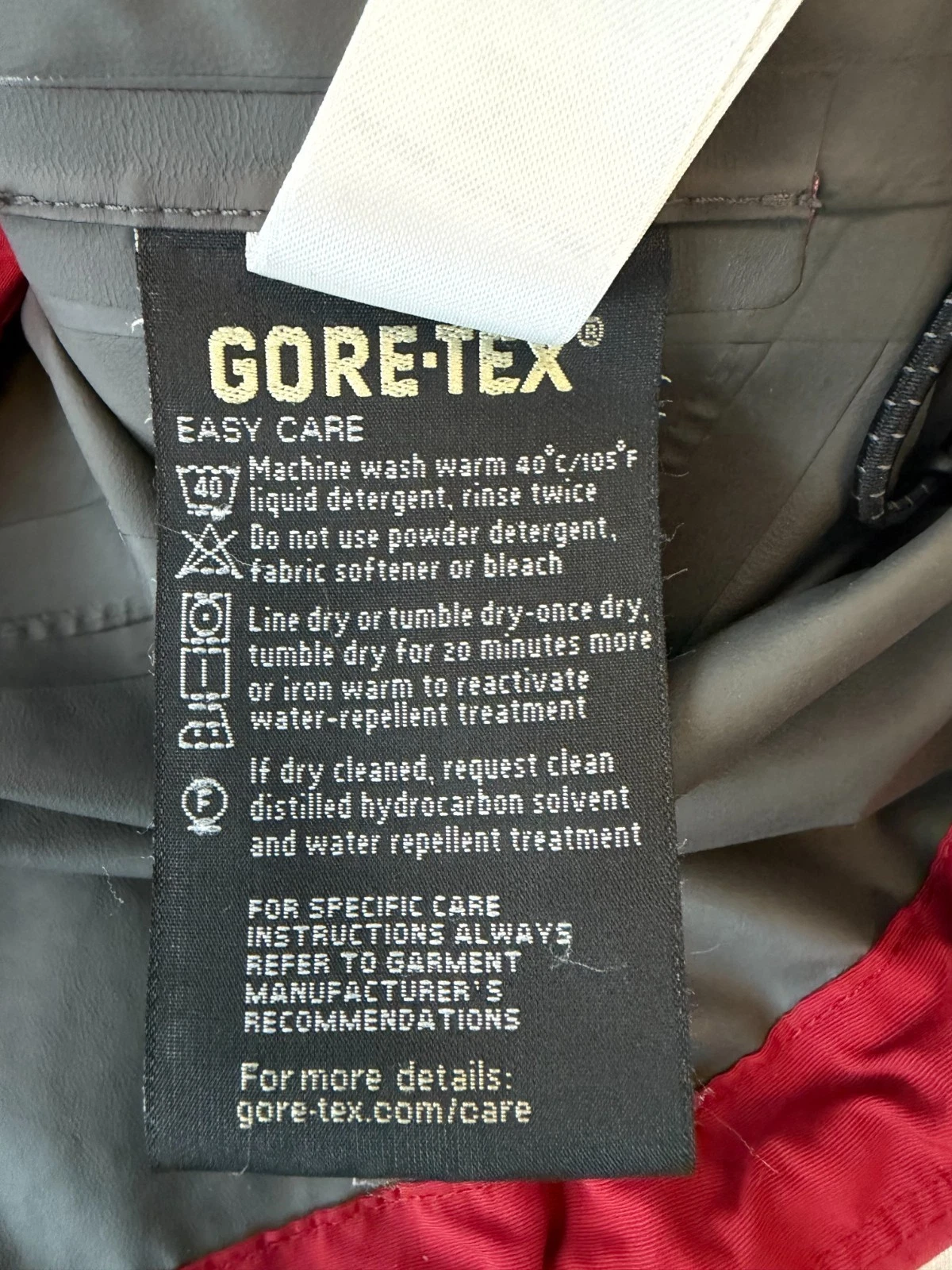 Cabelas Goretex Jacket Mens XL Red Rain Waterproof Parka Full Zip Hooded - product detail image 12