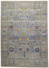 10X14 ft Handmade Silver Chobi Oriental Rug Oversized Tree of Life Floral Carpet