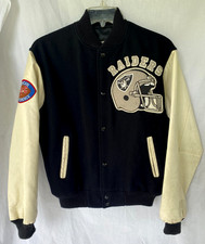 VTG..LOS ANGELES RAIDERS..LETTERMAN..VARSITY..JACKET..CHALK LINE..USA..LARGE
