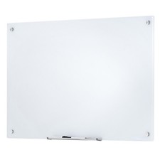 Magnetic Glass Whiteboard, Dry Erase Board 36"x24", Wall-Mounted Large White