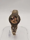 Vintage 90S Gold Tone Seiko 2 Stretch Angel Watch Fresh Battery