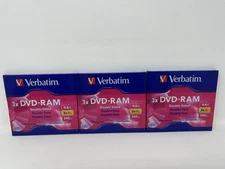 Verbatim 3x DVD RAM Disc 240 Min Hard Coat Version 2.1 3x Speed 9.4GB Lot Of 3