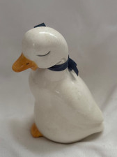 Vintage White Ceramic Duck Figurine - 4 1/2" tall