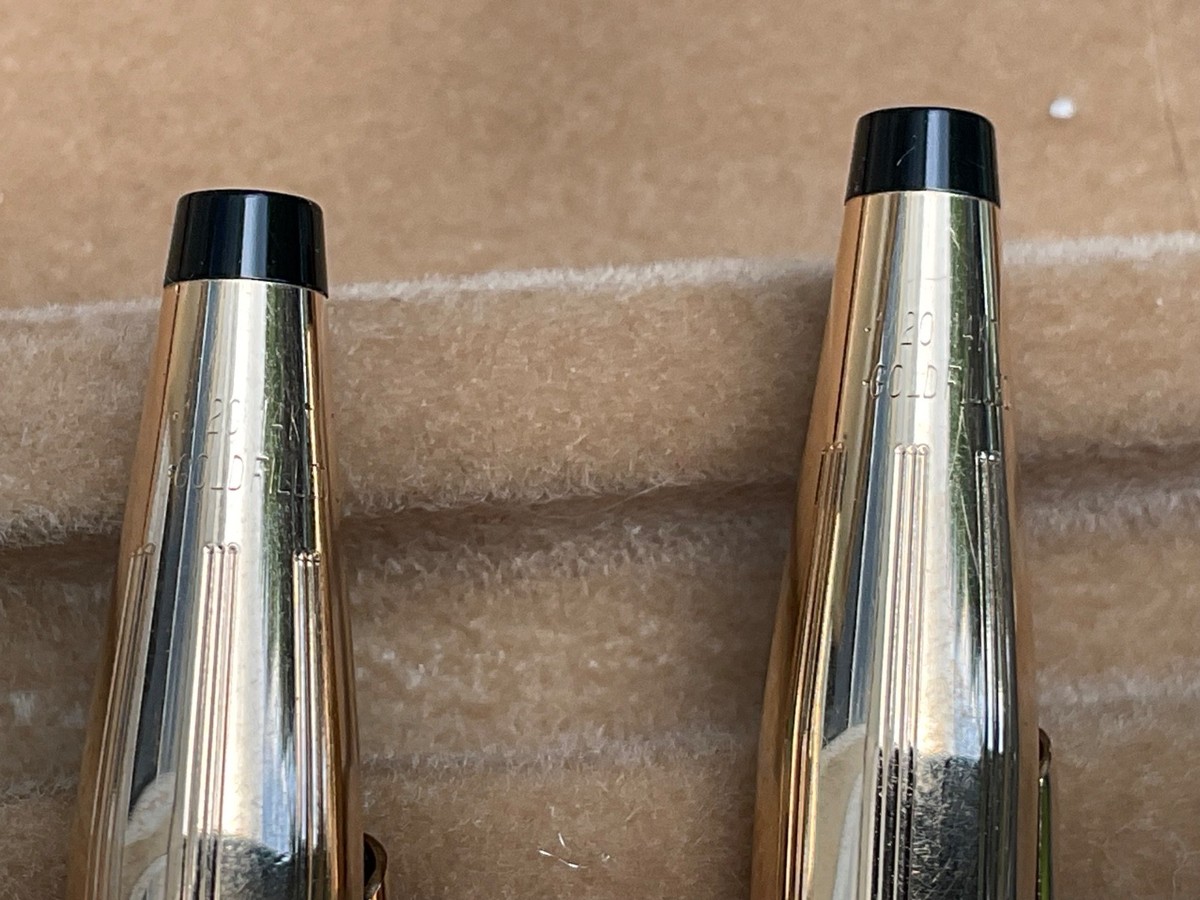 Vintage Cross 1/20 14k Gold Filled Ballpoint Pen Pencil Set with