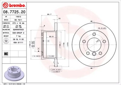 Bremsscheibe (pro Einheit) BREMBO 08.7725.20