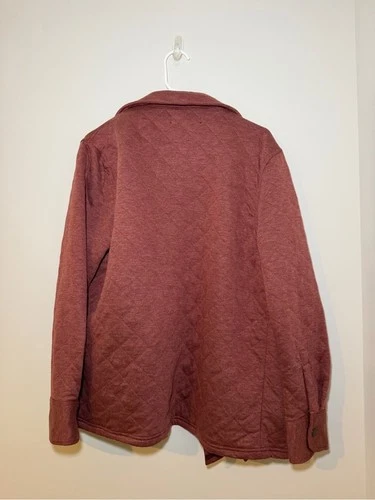 Simply Southern Mauve Red Diamond Quilted Shirt Jacket Men’s Medium image 4