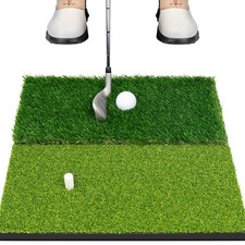 Foldable Golf Practice Mat Dual Turf Hitting Mat for Indoor Outdoor Swing