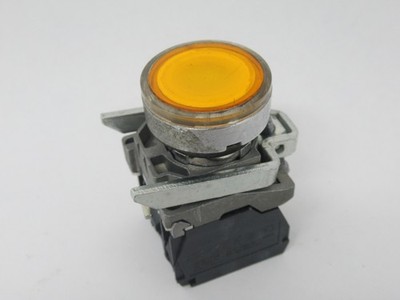 Schneider Electric XB4BW35B5 Orange Illuminated Pushbutton 1NO 1NC USED