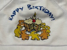 Build-A-Bear Happy Birthday White Shirt with Bears  Cake Celebration Party Top