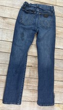 Wrangler Retro Western Cowboy Slim Boot Denim Blue Jeans Boys Size 18 Regular
