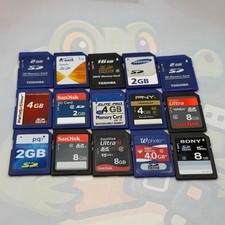 LOT of 15 Various SD Cards Brands Include Sandisk Lexar - Untested - GC770