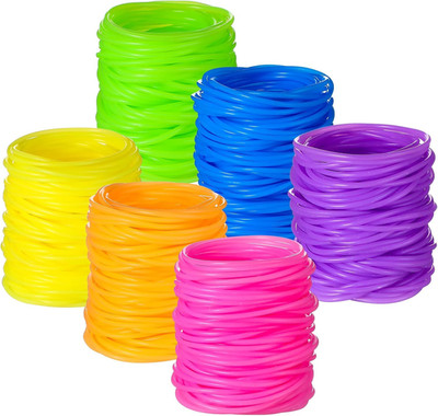 300 Pcs 80S Silicone Jelly Bracelets Bulk Rubber Bracelets Portable Silicone Ban