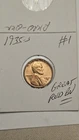 wheat penny 1935S GREAT RED BU 1935-S LOT #1 LINCOLN CENT SHARP UNC RED LUSTER