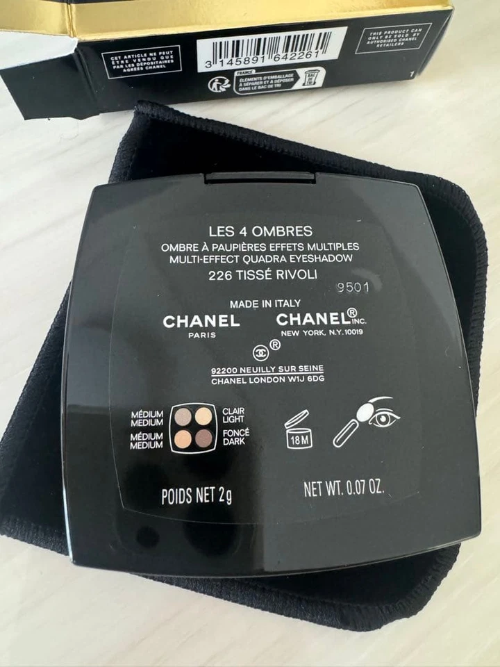 CHANEL Les 4 Ombres 226 Tisse Rivoli Quad Paleta de Sombras de Ojos 4 Colores... - Imagen 4 de 4