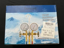 Therwen HVAC Manifold Gauge Set Brass Refrigeration Charging Diagnostic Tool Kit