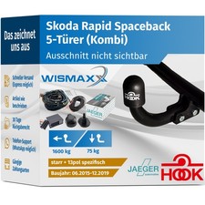 Anhängerkupplung für Skoda Rapid Spaceback NH1 15-19 starr HOOK 13pol spezifisch