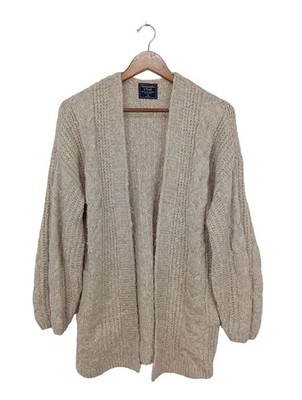 ABERCROMBIE & FITCH Cardigan Damen Jacke Gr. DE 38 wollweiß Casual-Look