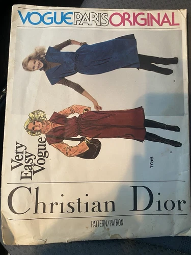 Vintage Vogue Paris modello da cucire originale Dior taglia 10 1756