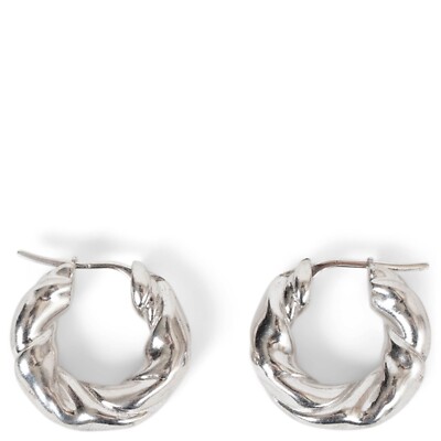 71681 auth LOEWE sterling silver NAPPA TWIST HOOP Earrings | eBay