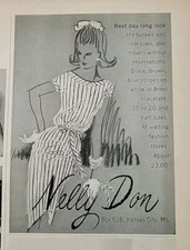 1964 Nelly Don Women's Long Line Look Striped Dress  vintage Fashion ad