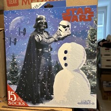 Star Wars 15 Days Of Socks Mens Shoe Sz 6-12 Christmas Advent Calendar