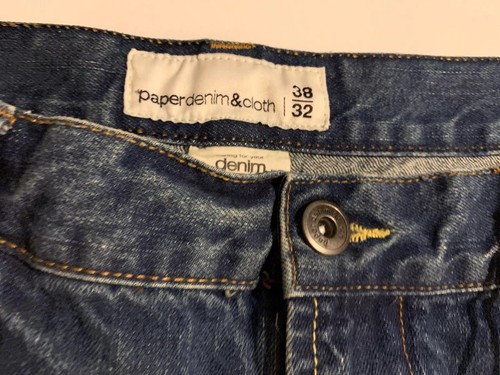 Jeans de tela de mezclilla de papel para hombre ajustados rectos destruidos de fábrica 38X32 Durand - Imagen 5 de 6