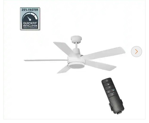 Hampton Bay Fanelee 54" LED White Color Changing Ceiling Fan 52130 - Picture 1 of 5