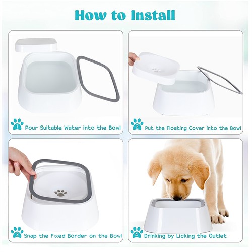 No Spill Dog Water Bowl Pet Water Feeder Dispenser Cat Bowl Vehicle Travel 2L - Picture 12 of 12