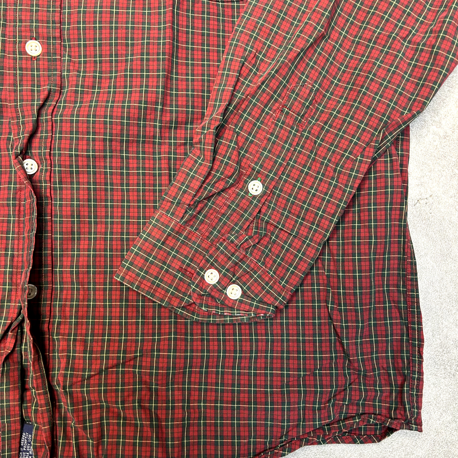 Tommy Hilfiger Checkered Shirt Mens Medium Y2K Long Sleeve Button Up Top, Red image 5