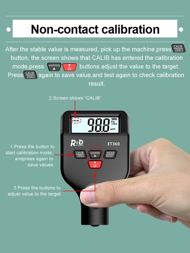 ET360 Mini Micron Level Paint Thickness Meter Car Paint Coating Thickness Gauge - Picture 5 of 18