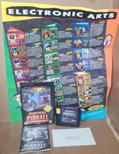 Virtual Pinball (Sega Genesis, 1993) Complete CIB w/ Reg Card & Poster