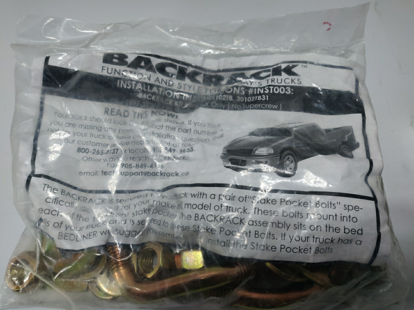 Backrack 30102 Installation Bracket & Hardware Kit 97-03 F-150 *NOT SUPERCREW*