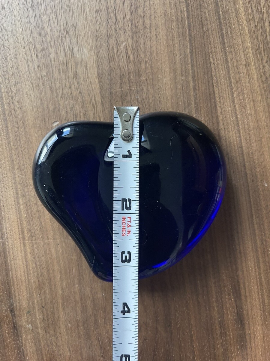 TIFFANY & CO COBALT BLUE HEART PAPERWEIGHT SIGNED PERETTI | eBay Tiffany & Co. Cobalt Blue Heart  4” main image 0