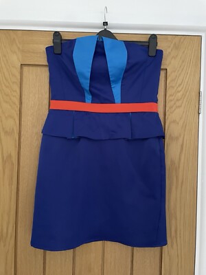 Bea Beau @ Matalan Dress Size 12 Peplum Trim Satin Feel