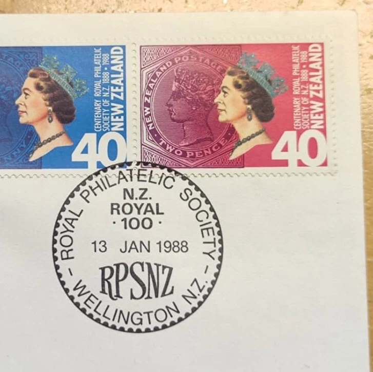 1988 New Zealand Royal Philatelic Stamp FDC Inlaid QE2 Queen Elizabeth II Coin - Image 2 of 4