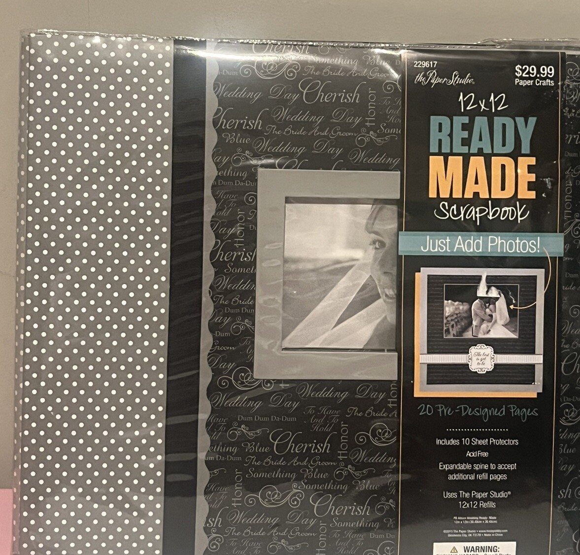 THE PAPER STUDIO "OUR WEDDING DAY" 12"X12" READY MADE SCRAPBOOK ALBUM