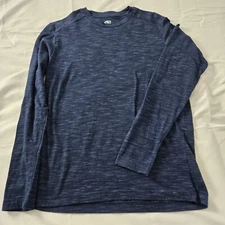 Athletic Works Men BaseLayer Navy Knit Pullover Small 36-48