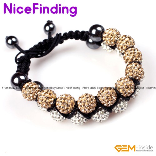 Pulsera de mujer de joyería ajustable ondulada bola de arcilla discoteca cristal checo de 10 mm regalo - Imagen 35 de 37