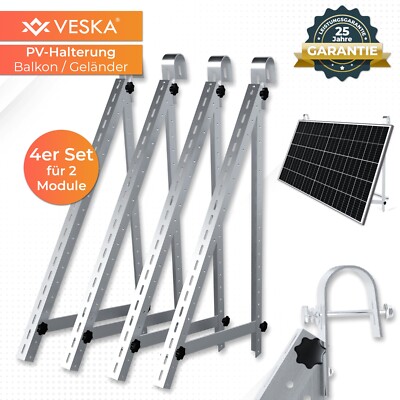 Balkonkraftwerk-Halterung Multiflex Set – Für 1 PV-Modul, Geländerbefestigung (40/50 Mm) Inkl. 0% MwSt.