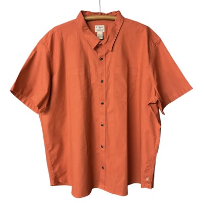 LL Bean Flex Rust Shirt Mens Size XXXL 3X Traditional Fit Stretch 516107 NWOT