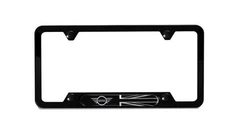 OEM Mini Cooper Matte Black License Plate Frame Black Jack Wings 51805A5CFB4